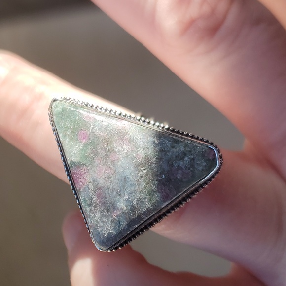 New Ruby in Fuchsite 925 Silver Ring. - Picture 5 of 15